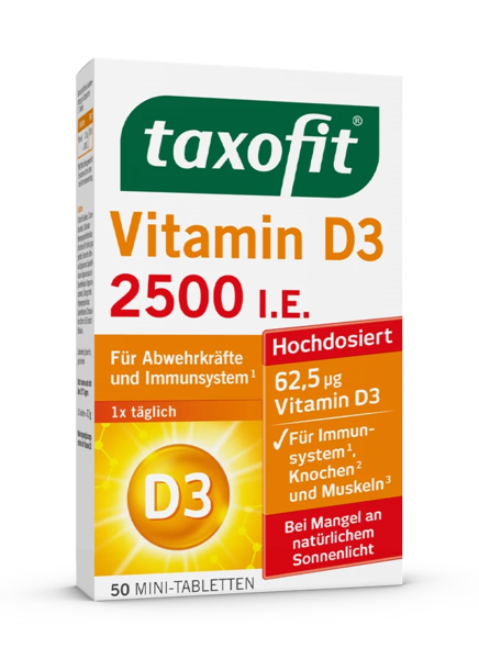 taxofit® Vitamin D3 2500 I.E. Tabletten taxofit® Vitamin D3 2500 I.E. Tabletten