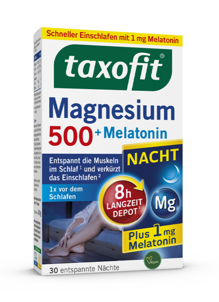 taxofit® Magnesium 500 Nacht + Melatonin Depot