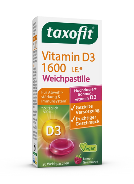 taxofit® Vitamin D3 1600 I.E. Weichpastille taxofit® Vitamin D3 1600 I.E. Weichpastille