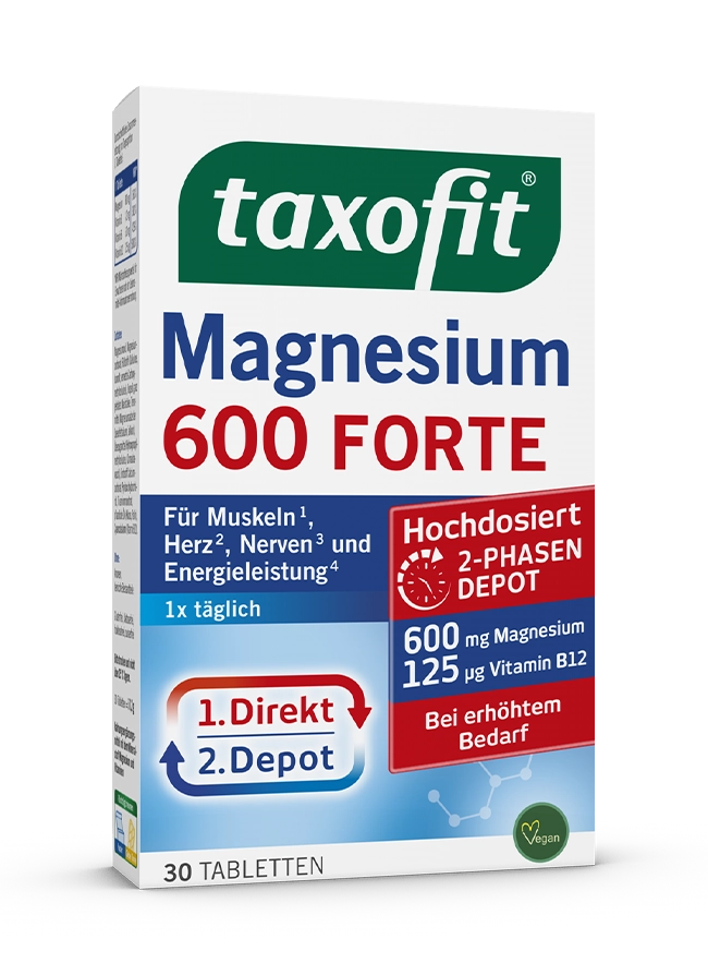 <i>taxofit®</i> Magnesium 600 FORTE Depot Tabletten <i>taxofit®</i> Magnesium 600 FORTE Depot Tabletten