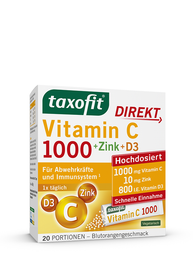 <i>taxofit®</i> Vitamin C 1000 + Zink + D3 DIREKT <i>taxofit®</i> Vitamin C 1000 + Zink + D3 DIREKT