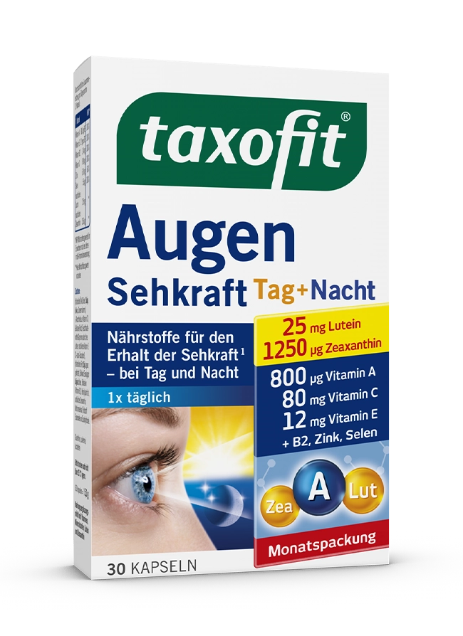 <i>taxofit®</i> Augen Sehkraft Tag + Nacht Kapseln <i>taxofit®</i> Augen Sehkraft Tag + Nacht Kapseln