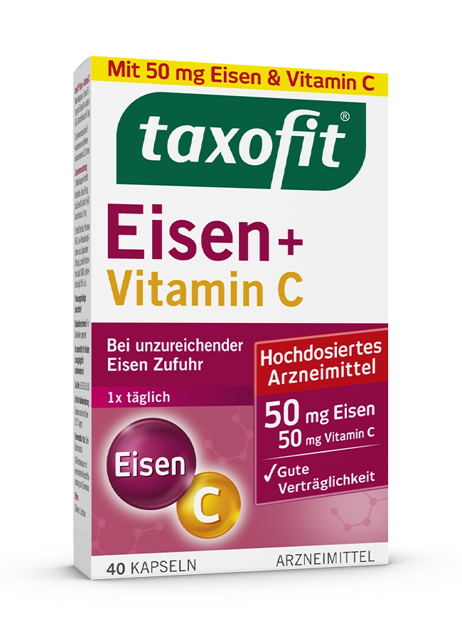 <i>taxofit®</i> Eisen + Vitamin C Kapseln <i>taxofit®</i> Eisen + Vitamin C Kapseln
